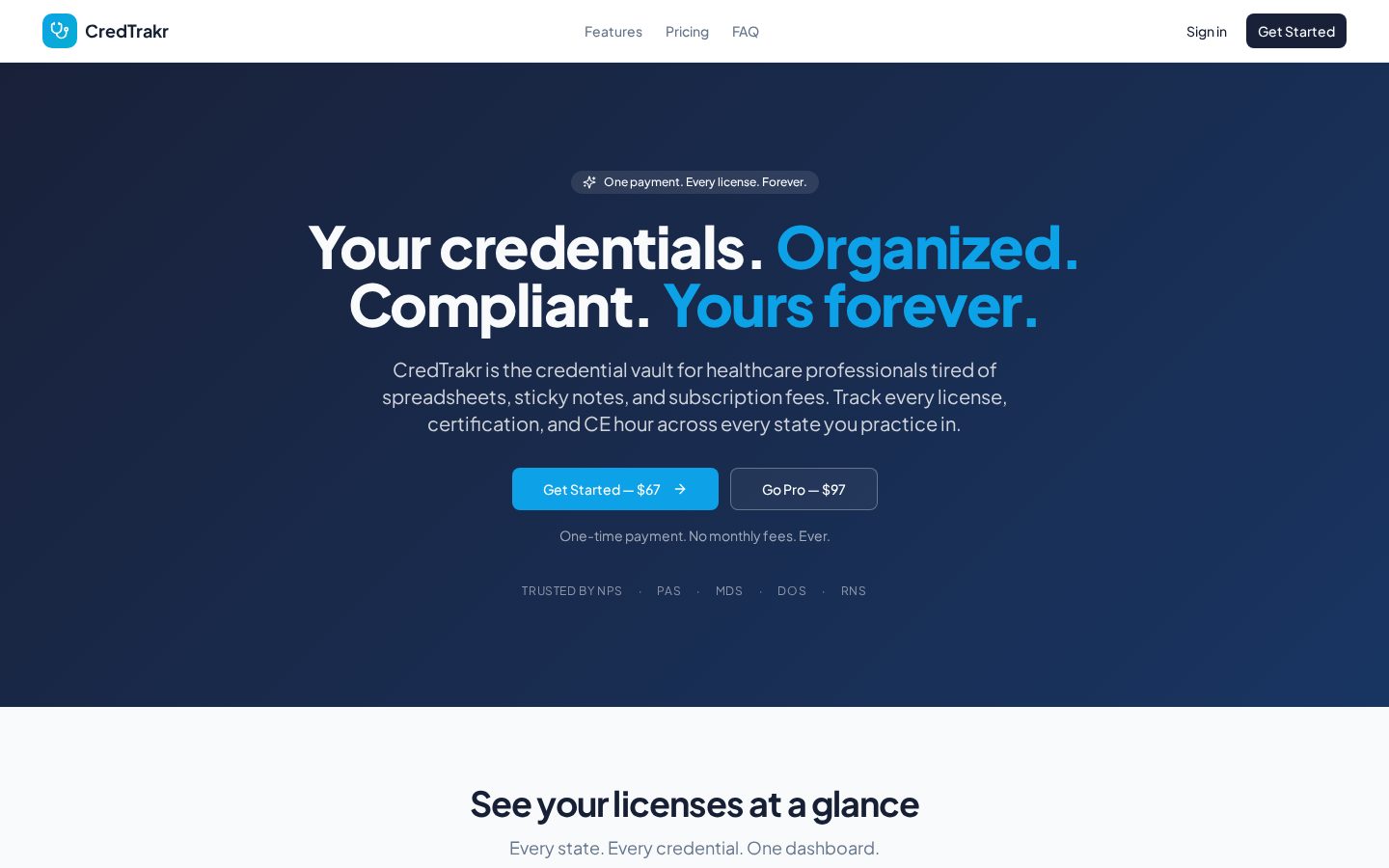 Cred Tracker product screenshot